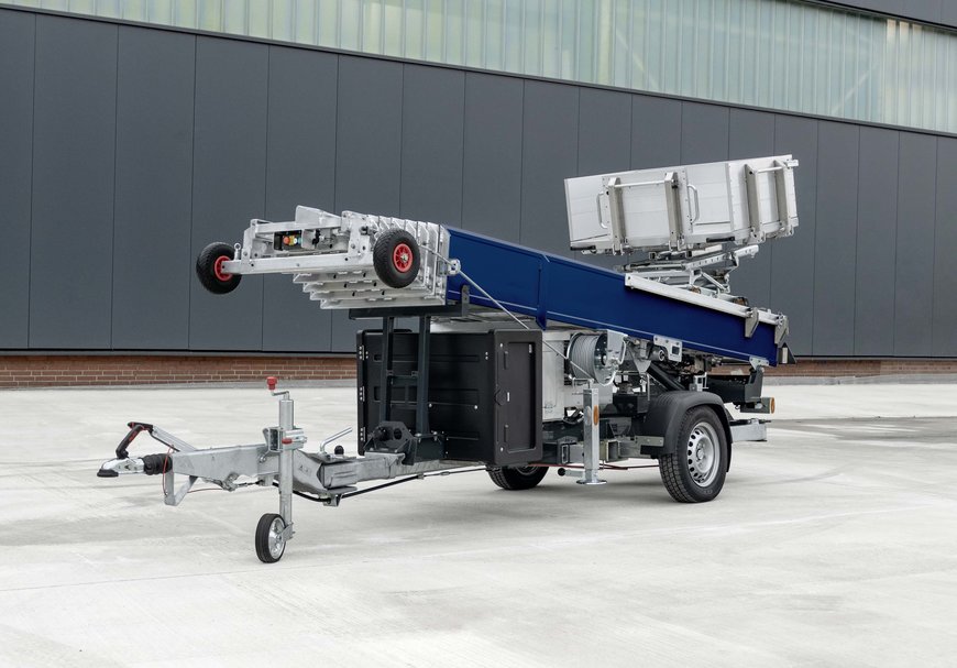 JUNIOR 24E – ERSTER ANHÄNGER-SCHRÄGAUFZUG MIT AKKU UND 230 V-LADETECHNIK